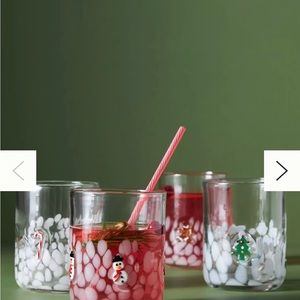 Anthropologie festive icon juice glasses set of 4 in total *NEW!